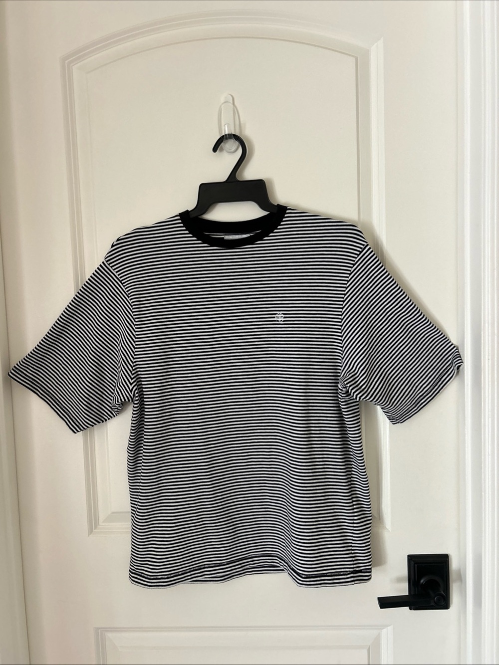 Anine Bing Bo Black White Oversized Striped T-Shirt Size XS